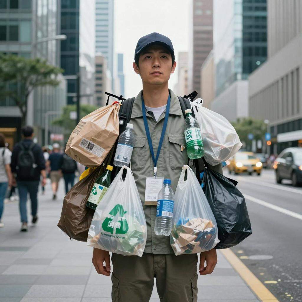 美国人均日产垃圾2公斤 环保人士发起“我是垃圾桶”活动